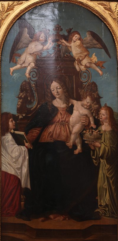 Virgin with Child on a Throne Surrounded by Four Angels by Alvise Donati